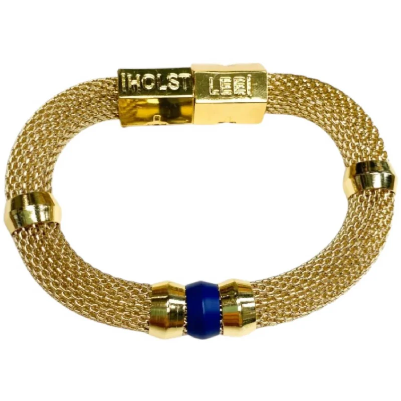 wedding bands for women -Women's Mesh Candy Bracelet In Navy