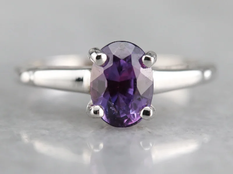 Purple Sapphire Solitaire Ring