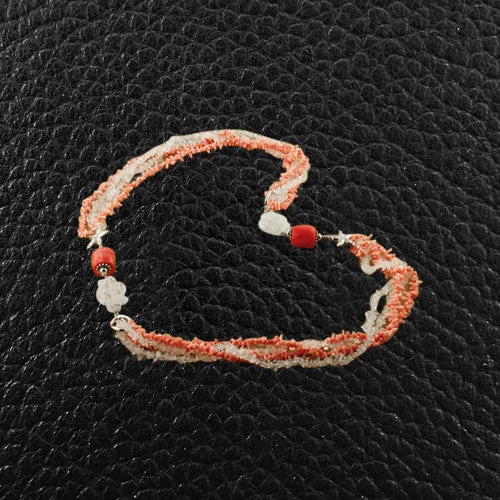 layered necklaces for women -Coral & Crystal Necklace