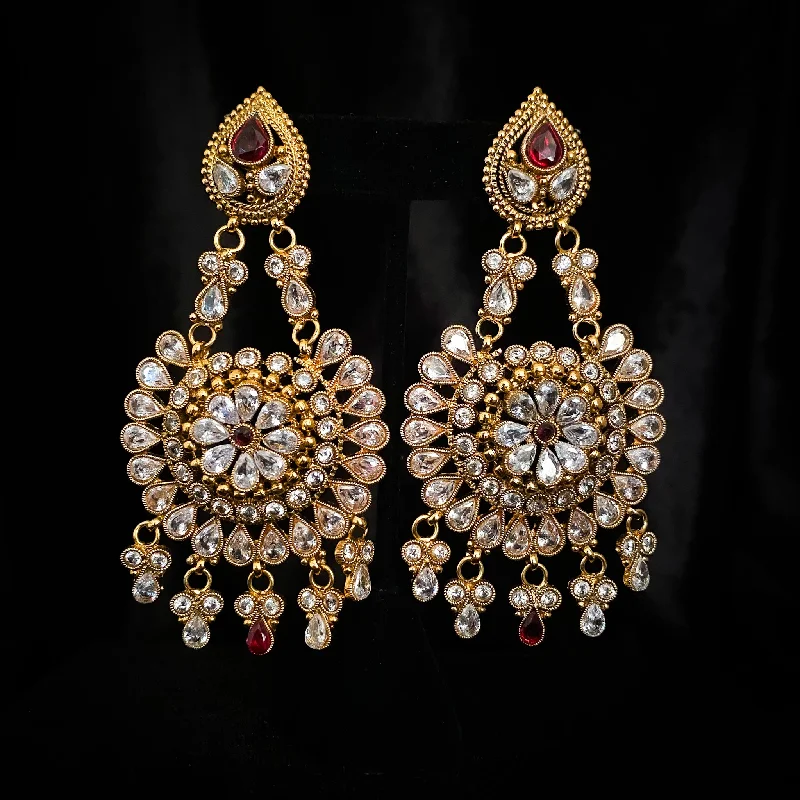 long chain earrings for women -Exceptional Long Antique Chaandbali Contemporary Style earring