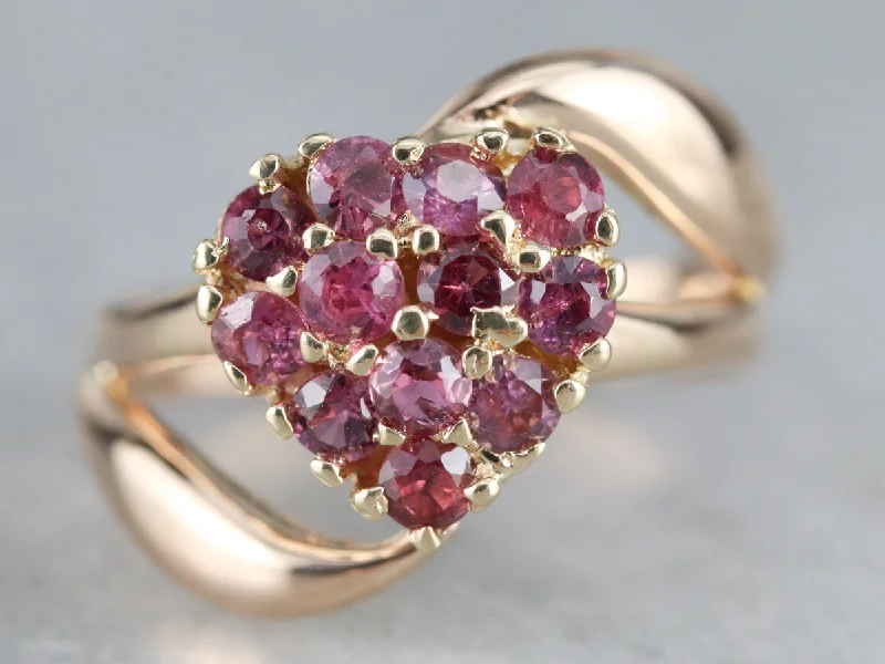 Ruby Heart Bypass Ring