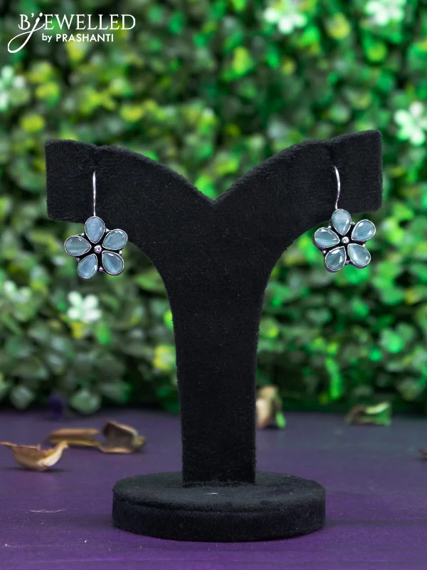 drop earrings for women -Oxidised hanging type earring  with mint green stones