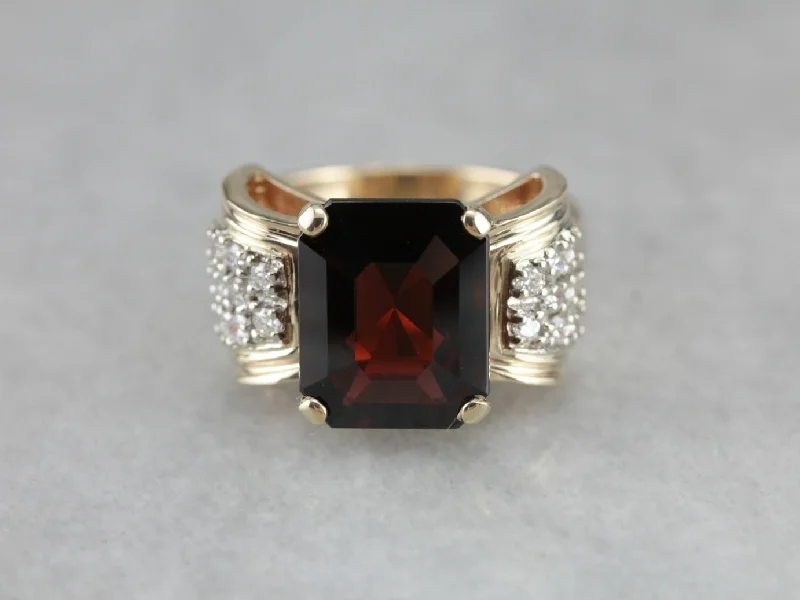 Bold Garnet Diamond Cocktail Ring